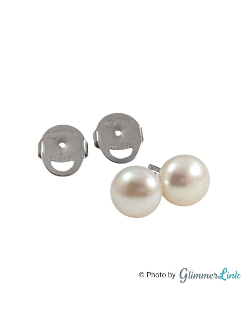 Honora White Cultured Pearl 8.5mm Stainless Steel Stud Earrings - Picture 5 of 11